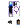 MARSİLYAN™- iPhone 15 Pro Max Kılıf Kozmos Doku Koleksiyonu - Siyah Buffer Hayalet Cam Ekran Koruyucu + Raze Metal Kamera Lens - GS
