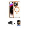 MARSİLYAN™- iPhone 15 Pro Max Kılıf Kozmos Doku Koleksiyonu - Siyah Buffer Hayalet Cam Ekran Koruyucu + Raze Metal Kamera Lens - GS