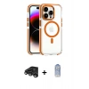 MARSİLYAN™- iPhone 15 Pro Max Kılıf Kozmos Doku Koleksiyonu - Siyah Joko Magic 5D Cam + Titanyum Gri Raze Metal Kamera Lens