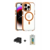 MARSİLYAN™- iPhone 15 Pro Max Kılıf Kozmos Doku Koleksiyonu - Siyah Polymer Nano Ekran Koruyucu + Raze Metal Kamera Lens - TMGI