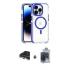 MARSİLYAN™- iPhone 15 Pro Max Kılıf Kozmos Doku Koleksiyonu - Siyah Vanessa Magic Cam + Raze Metal Kamera Lens - GS