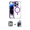 MARSİLYAN™- iPhone 15 Pro Max Kılıf Kozmos Doku Koleksiyonu - Siyah Vanessa Magic Cam + PVD Metal Kamera Lens - GS