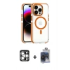 MARSİLYAN™- iPhone 15 Pro Max Kılıf Kozmos Doku Koleksiyonu - Siyah Vanessa Magic Cam + PVD Metal Kamera Lens - GS