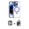 MARSİLYAN™- iPhone 15 Pro Max Kılıf Kozmos Doku Koleksiyonu - Siyah Vanessa Magic Cam + PVD Metal Kamera Lens - GS
