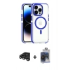 MARSİLYAN™- iPhone 15 Pro Max Kılıf Kozmos Doku Koleksiyonu - Siyah Vanessa Magic Cam + Raze Metal Kamera Lens - TMGI
