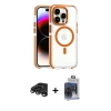 MARSİLYAN™- iPhone 15 Pro Max Kılıf Kozmos Doku Koleksiyonu - Siyah Vanessa Magic Cam + Raze Metal Kamera Lens - TMGI