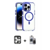 MARSİLYAN™- iPhone 15 Pro Max Kılıf Kozmos Doku Koleksiyonu - Siyah Vanessa Magic Hayalet Cam + PVD Metal Kamera Lens - GS