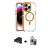 MARSİLYAN™- iPhone 15 Pro Max Kılıf Kozmos Doku Koleksiyonu - Siyah Vanessa Magic Hayalet Cam + Raze Metal Kamera Lens - GS