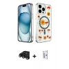 MARSİLYAN™- iPhone 15 Pro Max Kılıf Kozmos Doku - Siyah Bilvis 0.18mm Plus Cam Ekran Koruyucu + Siyah Raze Metal Kamera Lens