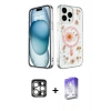 MARSİLYAN™- iPhone 15 Pro Max Kılıf Kozmos Doku - Siyah Bilvis 5in1 3D Magic Cam Ekran Koruyucu + PVD Metal Kamera Lens - GS