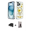 MARSİLYAN™- iPhone 15 Pro Max Kılıf Kozmos Doku - Siyah Bilvis Hayalet Cam Ekran Koruyucu + Raze Metal Kamera Lens - TMGI