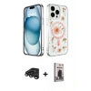 MARSİLYAN™- iPhone 15 Pro Max Kılıf Kozmos Doku - Siyah Bilvis Hayalet Cam Ekran Koruyucu + Raze Metal Kamera Lens - TMGI