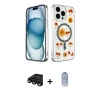 MARSİLYAN™- iPhone 15 Pro Max Kılıf Kozmos Doku - Siyah Joko Magic 5D Cam + Raze Metal Kamera Lens - SH
