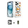MARSİLYAN™- iPhone 15 Pro Max Kılıf Kozmos Doku - Siyah Joko Magic 5D Hayalet Cam + PVD Metal Kamera Lens - GS