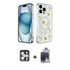 MARSİLYAN™- iPhone 15 Pro Max Kılıf Kozmos Doku - Siyah Vanessa Magic Cam + PVD Metal Kamera Lens - GS