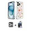 MARSİLYAN™- iPhone 15 Pro Max Kılıf Kozmos Doku - Siyah Vanessa Magic Cam + PVD Metal Kamera Lens - LT