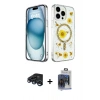 MARSİLYAN™- iPhone 15 Pro Max Kılıf Kozmos Doku - Siyah Vanessa Magic Cam + Raze Metal Kamera Lens - LT