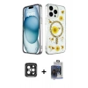 MARSİLYAN™- iPhone 15 Pro Max Kılıf Kozmos Doku - Siyah Vanessa Magic Cam + PVD Metal Kamera Lens - SH