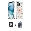 MARSİLYAN™- iPhone 15 Pro Max Kılıf Kozmos Doku - Siyah Vanessa Magic Cam + PVD Metal Kamera Lens - SH