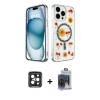 MARSİLYAN™- iPhone 15 Pro Max Kılıf Kozmos Doku - Siyah Vanessa Magic Cam + PVD Metal Kamera Lens - SH