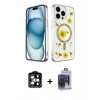 MARSİLYAN™- iPhone 15 Pro Max Kılıf Kozmos Doku - Siyah Vanessa Magic Cam + PVD Metal Kamera Lens - TU