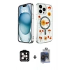 MARSİLYAN™- iPhone 15 Pro Max Kılıf Kozmos Doku - Siyah Vanessa Magic Cam + PVD Metal Kamera Lens - TU