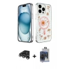 MARSİLYAN™- iPhone 15 Pro Max Kılıf Kozmos Doku - Siyah Vanessa Magic Cam + Raze Metal Kamera Lens - GS