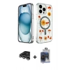 MARSİLYAN™- iPhone 15 Pro Max Kılıf Kozmos Doku - Siyah Vanessa Magic Cam + Raze Metal Kamera Lens - GS