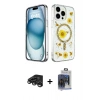 MARSİLYAN™- iPhone 15 Pro Max Kılıf Kozmos Doku - Siyah Vanessa Magic Cam + Raze Metal Kamera Lens - TMGI