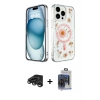MARSİLYAN™- iPhone 15 Pro Max Kılıf Kozmos Doku - Siyah Vanessa Magic Cam + Raze Metal Kamera Lens - TMGI