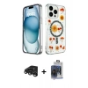 MARSİLYAN™- iPhone 15 Pro Max Kılıf Kozmos Doku - Siyah Vanessa Magic Cam + Raze Metal Kamera Lens - TMGI