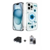 MARSİLYAN™- iPhone 15 Pro Max Kılıf Kozmos Doku - Siyah Vanessa Magic Hayalet Cam + Raze Metal Kamera Lens - LT