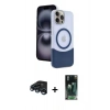 MARSİLYAN™- iPhone 15 Pro Max Kılıf Kozmos Form Özel Seri - Şeffaf 360 Full Body Arka Koruyucu + Raze Metal Kamera Lens - LT