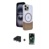 MARSİLYAN™- iPhone 15 Pro Max Kılıf Kozmos Form Özel Seri - Şeffaf 360 Full Body Arka Koruyucu + Raze Metal Kamera Lens - LT