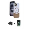 MARSİLYAN™- iPhone 15 Pro Max Kılıf Kozmos Form Özel Seri - Şeffaf 360 Full Body Arka Koruyucu + Raze Metal Kamera Lens - TMGI