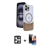 MARSİLYAN™- iPhone 15 Pro Max Kılıf Kozmos Form Özel Seri - Siyah 3D Antistatik Mat Seramik Nano Ekran Koruyucu + PVD Metal Kamera Lens - LT
