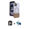 MARSİLYAN™- iPhone 15 Pro Max Kılıf Kozmos Form Özel Seri - Siyah 3D Antistatik Seramik Nano Ekran Koruyucu + PVD Metal Kamera Lens - TU