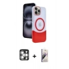 MARSİLYAN™- iPhone 15 Pro Max Kılıf Kozmos Form Özel Seri - Siyah Bilvis 3D Mat Cam Ekran Koruyucu + PVD Metal Kamera Lens - GS