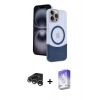 MARSİLYAN™- iPhone 15 Pro Max Kılıf Kozmos Form Özel Seri - Siyah Bilvis 5in1 3D Magic Cam Ekran Koruyucu + Raze Metal Kamera Lens - GS