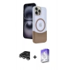 MARSİLYAN™- iPhone 15 Pro Max Kılıf Kozmos Form Özel Seri - Siyah Bilvis 5in1 3D Magic Cam Ekran Koruyucu + Raze Metal Kamera Lens - GS