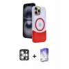 MARSİLYAN™- iPhone 15 Pro Max Kılıf Kozmos Form Özel Seri - Siyah Bilvis 5in1 3D Magic Cam Ekran Koruyucu + PVD Metal Kamera Lens - GS