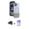 MARSİLYAN™- iPhone 15 Pro Max Kılıf Kozmos Form Özel Seri - Siyah Bilvis 5in1 3D Magic Cam Ekran Koruyucu + Raze Metal Kamera Lens - GS