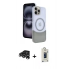 MARSİLYAN™- iPhone 15 Pro Max Kılıf Kozmos Form Özel Seri - Siyah Bilvis Hayalet Cam Ekran Koruyucu + Raze Metal Kamera Lens - GS
