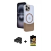 MARSİLYAN™- iPhone 15 Pro Max Kılıf Kozmos Form Özel Seri - Siyah Buffer Cam Ekran Koruyucu + Raze Metal Kamera Lens - GS