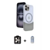 MARSİLYAN™- iPhone 15 Pro Max Kılıf Kozmos Form Özel Seri - Siyah Joko Magic 5D Cam + PVD Metal Kamera Lens - TU