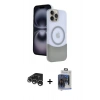 MARSİLYAN™- iPhone 15 Pro Max Kılıf Kozmos Form Özel Seri - Siyah Vanessa Magic Cam + Gümüş Raze Metal Kamera Lens