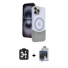 MARSİLYAN™- iPhone 15 Pro Max Kılıf Kozmos Form Özel Seri - Siyah Vanessa Magic Cam + PVD Metal Kamera Lens - TU