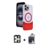 MARSİLYAN™- iPhone 15 Pro Max Kılıf Kozmos Form Özel Seri - Siyah Vanessa Magic Cam + PVD Metal Kamera Lens - GS