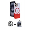 MARSİLYAN™- iPhone 15 Pro Max Kılıf Kozmos Form Özel Seri - Siyah Vanessa Magic Cam + PVD Metal Kamera Lens - LT