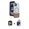 MARSİLYAN™- iPhone 15 Pro Max Kılıf Kozmos Form Özel Seri - Siyah Vanessa Magic Cam + PVD Metal Kamera Lens - TU